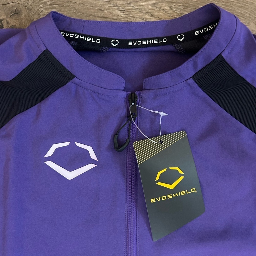 NWT EvoShield Men's Purple & Black Pullover 1/2 Zip Shirt Size Small - Picture 2 of 10